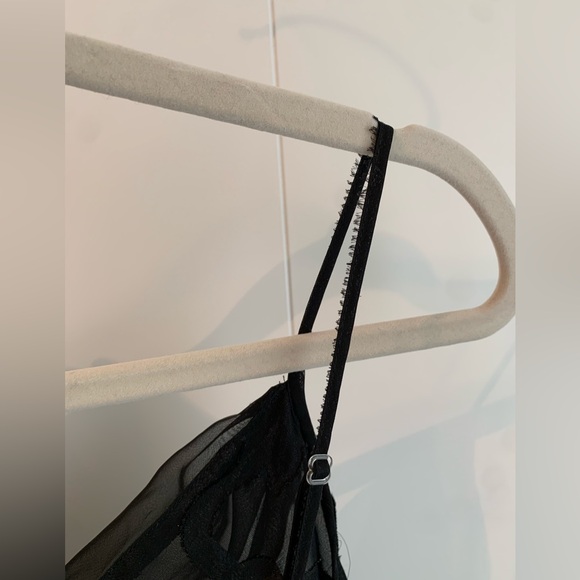 Vintage 90s Victoria's Secret Gold Label Black Floral Slip Dress Size Small - Picture 7 of 9